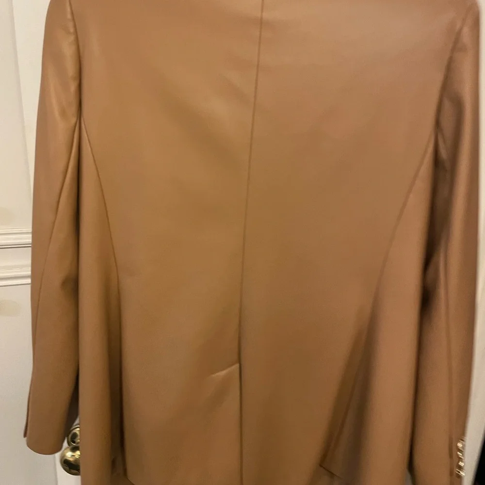 Express Tan Double-Breasted Women's Blazer - Picture 2 of 3